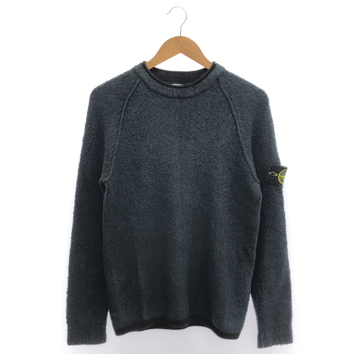 ストーンアイランド 19年製 7115570D2 ネイビー Teddy crewneck sweater テディ ロゴワッペン クルーネックスウェット S