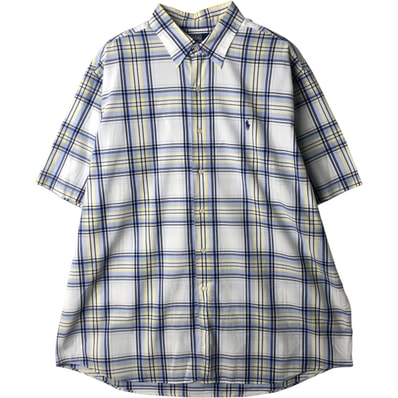 古着 00年代 ラルフローレン Ralph Lauren MARLOWE 半袖 コットン チェックシャツ メンズXL相当/eaa643925