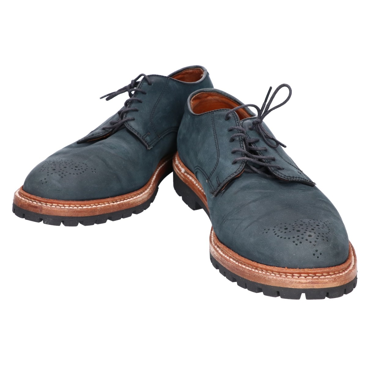 オールデン BLUE BLUE ブルーブルー別注 29314 5EYE PLAIN TOE MEDALLION SHOES メダリオントゥ シューズ 8 1/2D