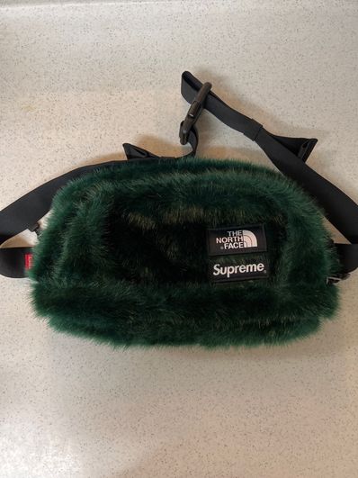 Supreme x The North Face Faux Fur Waist Bag "Green" NM82093I / NF0A5G87