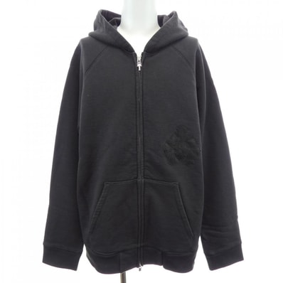 Chrome Hearts Y Not Cross Patch Zip Up Hoodie "Black/Silver"
