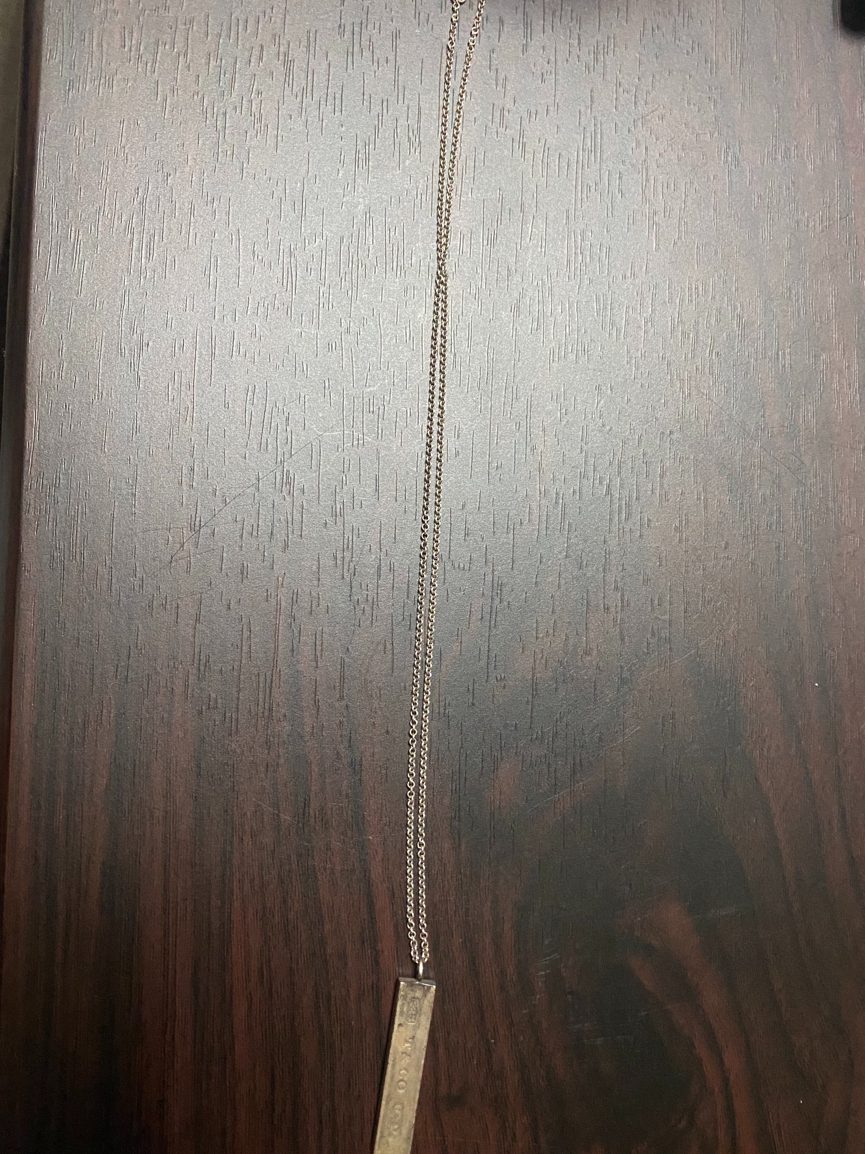 Tiffany & Co 1837 Bar Pendant Necklace "Silver"