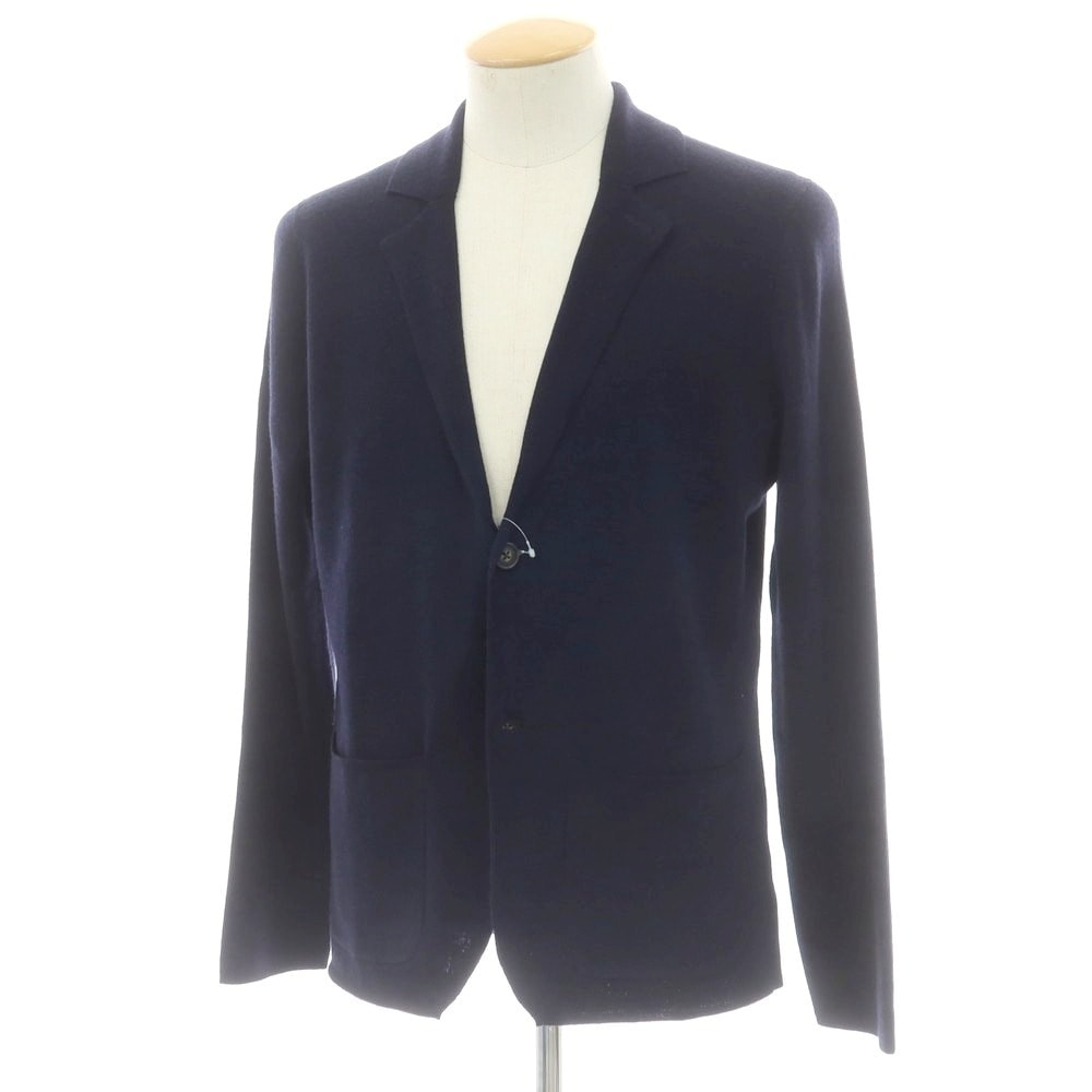 【中古】ブルックスブラザーズ Brooks Brothers ハイゲージウール ニットジャケット ダークネイビー【サイズS】【メンズ】