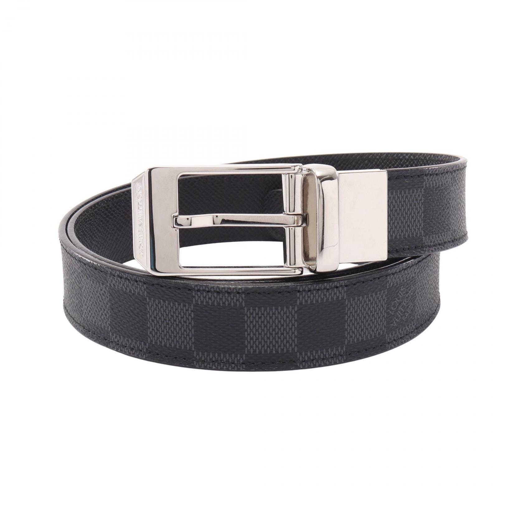 ルイ・ヴィトン LOUIS VUITTON サンチュール シアトル ダミエグラフィット リバーシブル ベルト 衣料品 PVC メンズ ブラック系 M6834 【中古】