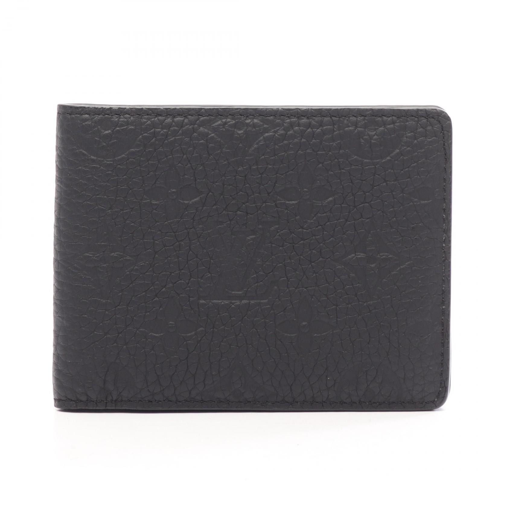 ルイ・ヴィトン LOUIS VUITTON ポルトフォイユ ミュルティプル 二つ折り財布 財布 トリヨンレザー モノグラム・トリヨンレザー ノワール メンズ ブラック系 M82072 【中古】