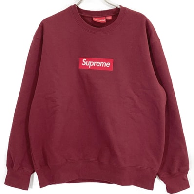 シュプリーム 22AW バーガンディ Box Logo Crewneck M