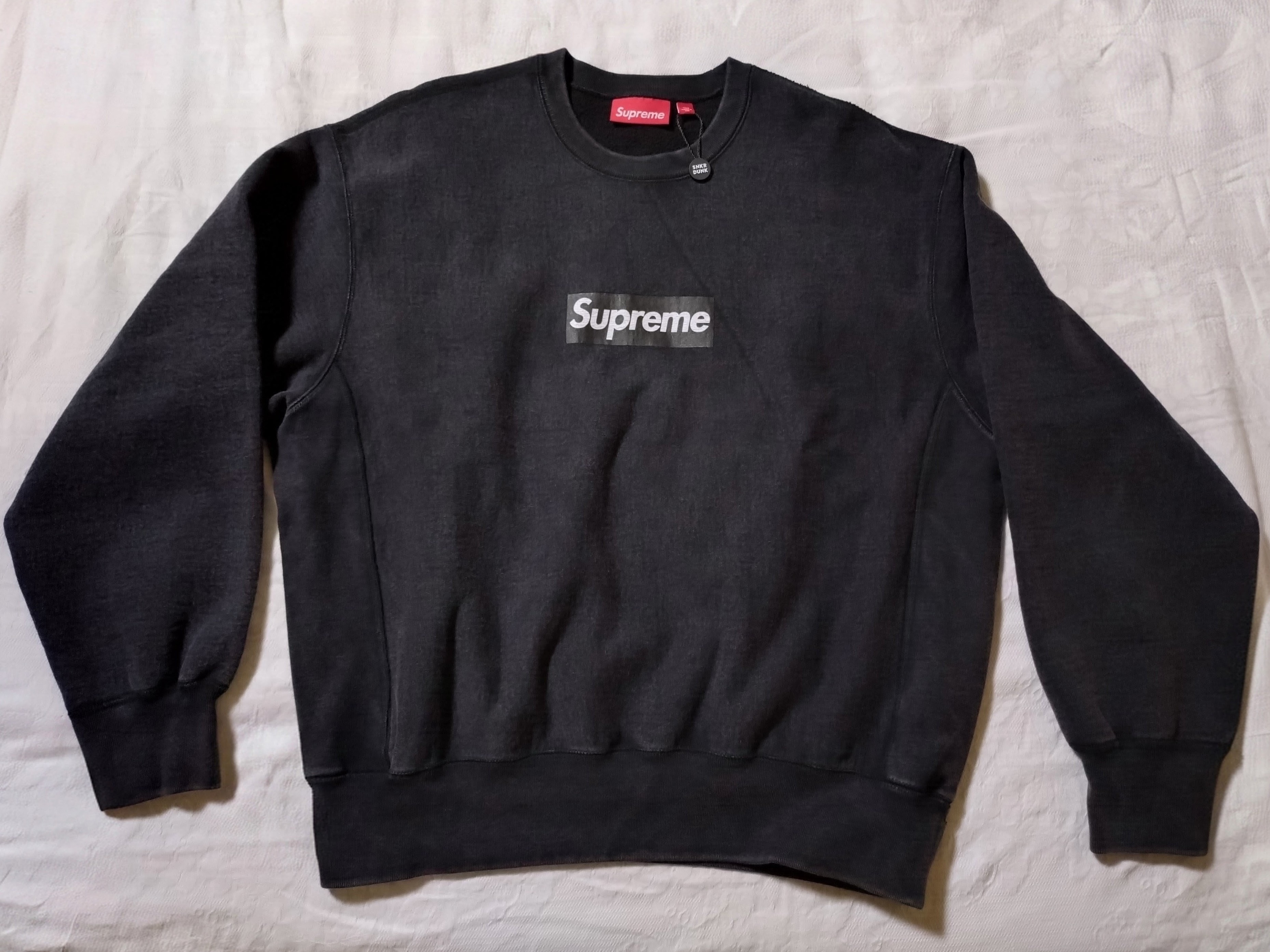 Supreme Washed Box Logo Crewneck "Black"