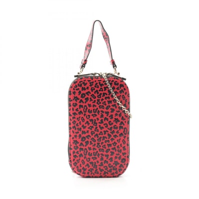 ディオール Dior LADY DIOR レディディオール フォンホルダー ハンドバッグ バッグ レザー レディース ピンク系 / ブラック系 【中古】