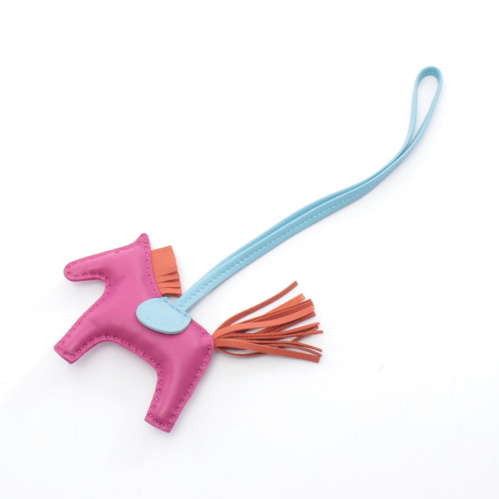 エルメス HERMES ロデオPM チャーム アクセサリー レザー アニョーミロ ローズパープル A刻印(2017年製造) レディース ピンク系 / ボルドー系 / コーネリアン セレステ 【中古】