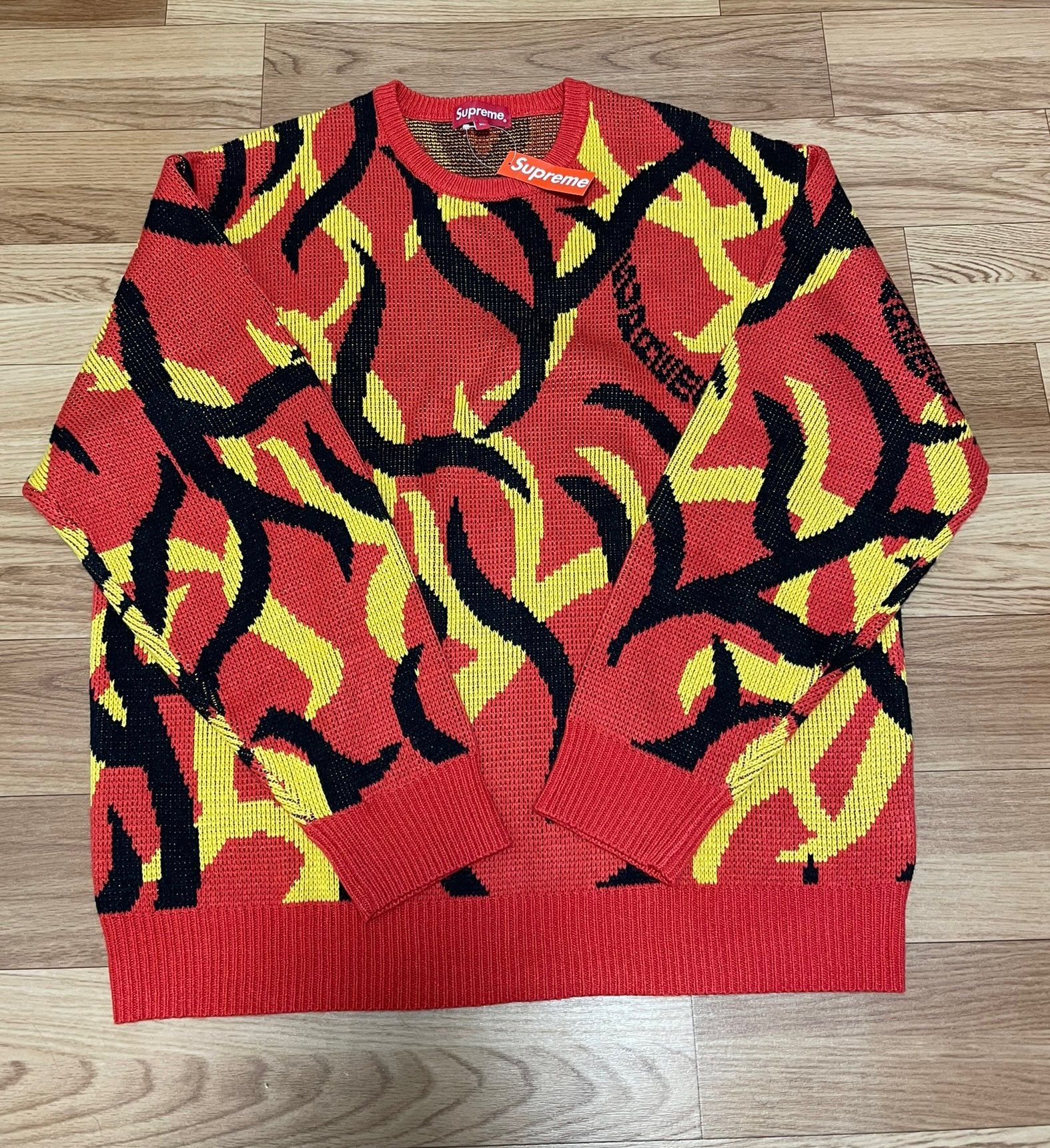Supreme Melange Rib Knit Sweater "Red"