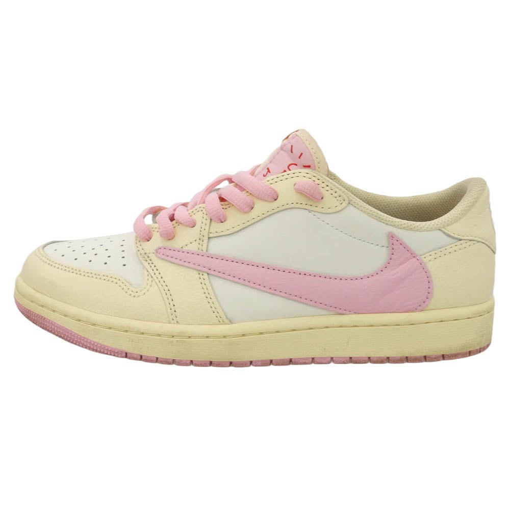 NIKE ナイキ IQ7604-101 × Travis Scott【フェイクバスターズ鑑定済】Air Jordan 1 Retro Low OG Sail Tropical Pink AJ1 エアジョーダン ロー スニーカー 27cm【中古】