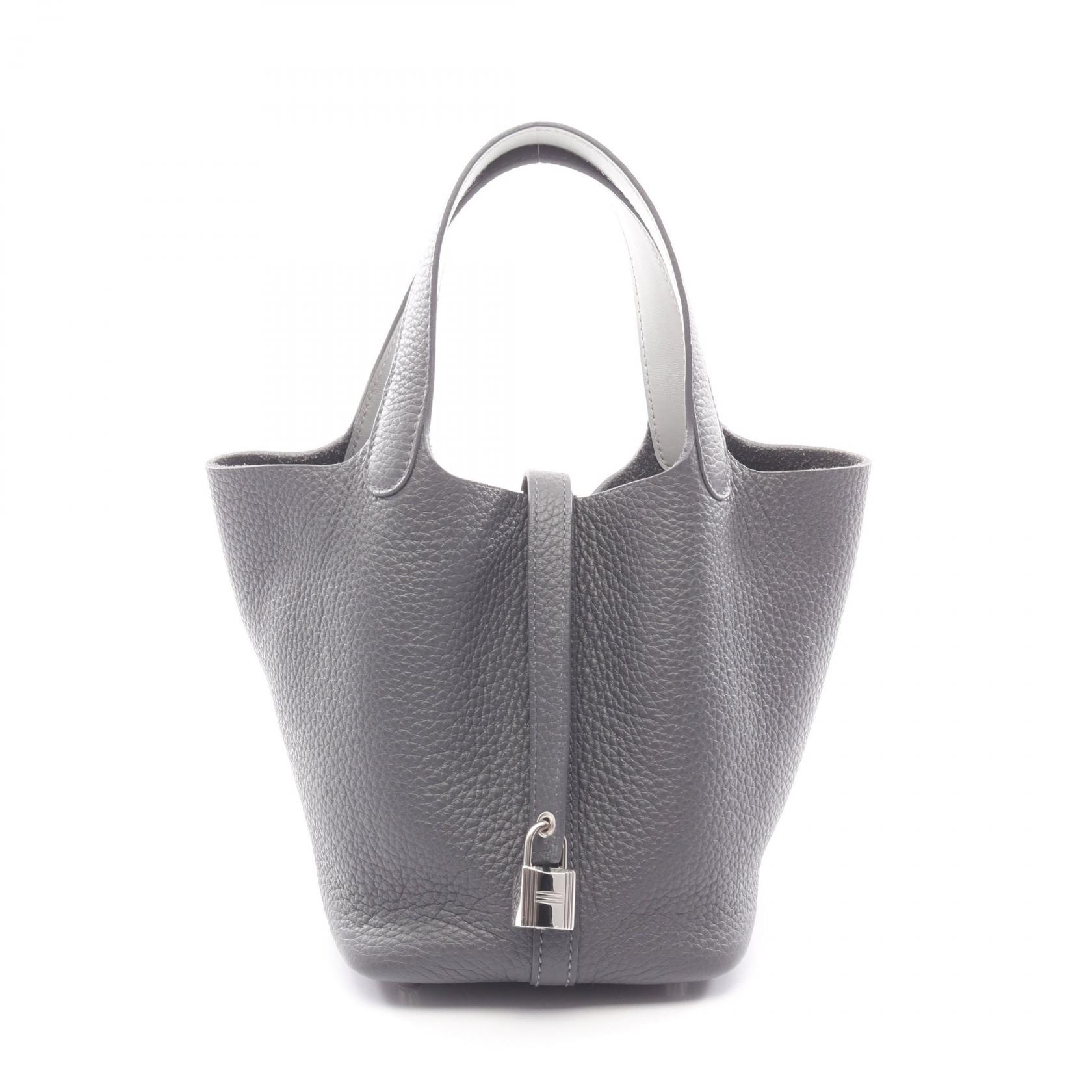 エルメス HERMES ピコタンロックPM ハンドバッグ バッグ レザー トリヨンクレマンス / ヴォースイフト トリヨンクレマンス アルドワーズ W刻印(2024年製造) レディース グレー系 グリプラチナ 【中古】