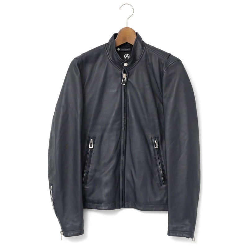 Paul Smith ポール・スミス ライダースジャケット サイズS ラムレザー シングルライダースジャケット ネイビー ブランド古着【中古】20240926/RA1370