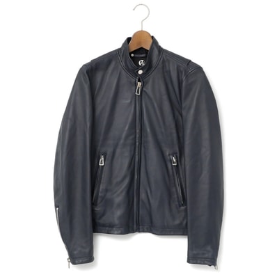 Paul Smith ポール・スミス ライダースジャケット サイズS ラムレザー シングルライダースジャケット ネイビー ブランド古着【中古】20240926/RA1370