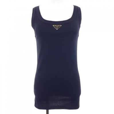 プラダ PRADA トライアングルロゴ リブニット ジャージー タンクトップ 39546X S222 10Z0 タンクトップ