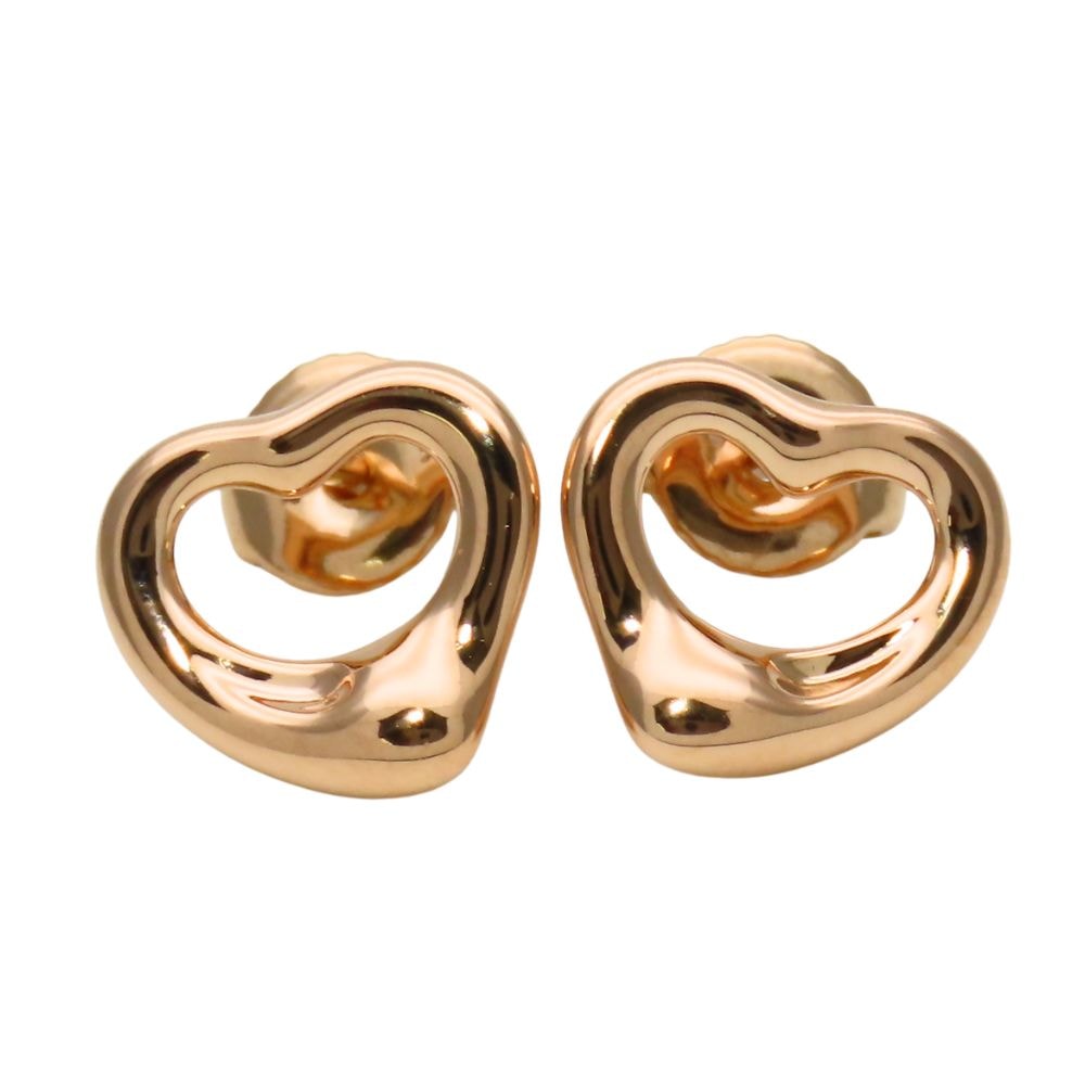 【中古】 ティファニー ピアス オープンハート K18PG 約2.9g ピンクゴールド エルサペレッティ ジュエリー 可愛い レディース 女性 TIFFANY&Co.