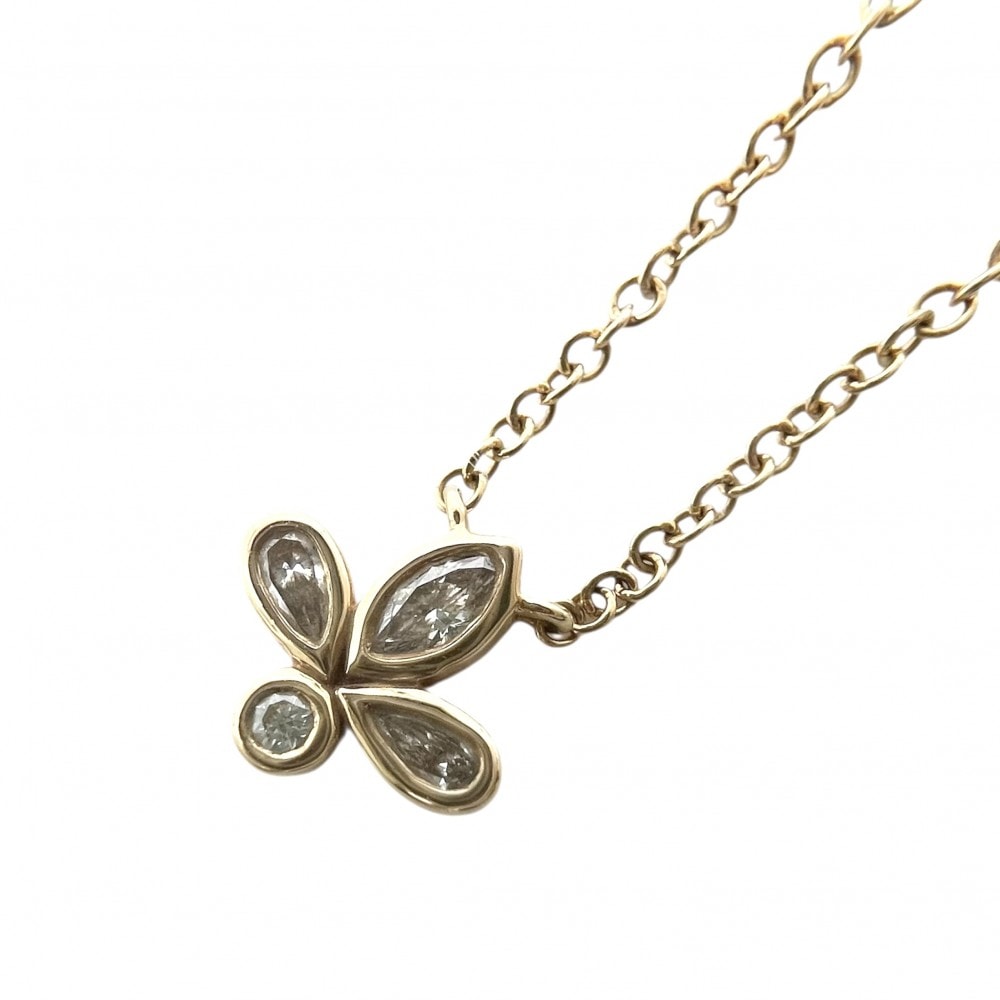 TIFFANY&Co. ティファニー ネックレス フルールドリス ジュエリー アクセサリー 18金YG Au750 K18イエローゴールド ダイヤモンド レディース 約1.8g【中古品】