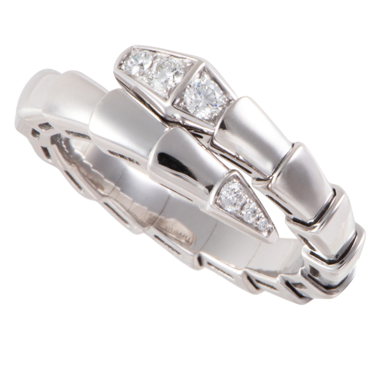 BVLGARI ブルガリ セルペンティ ヴァイパー リング 360467 指輪 12号 K18WG ダイヤモンド シルバー【中古】