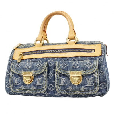 【6dc3168-k】ルイヴィトン ハンドバッグ モノグラム・デニム ネオスピーディ M95019 ブルー【中古】レディース