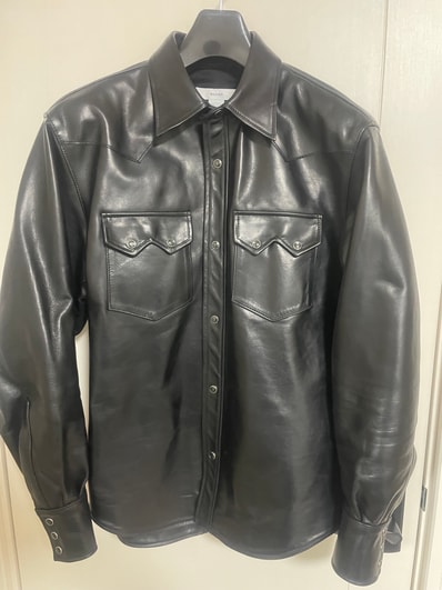 MASSES Horse Leather Shirt Vintage W "Black"