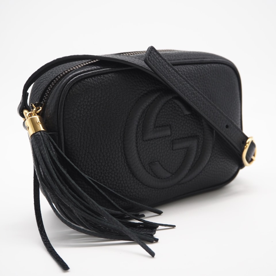 極美品 GUCCI グッチ ソーホー ショルダーバッグ 347994 ショルダーバッグ ブラック カーフレザー レディース