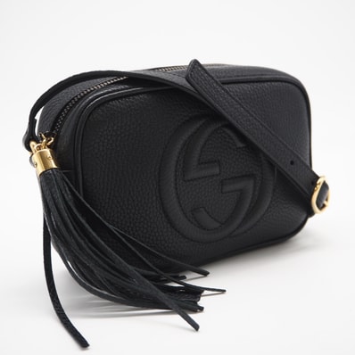 極美品 GUCCI グッチ ソーホー ショルダーバッグ 347994 ショルダーバッグ ブラック カーフレザー レディース