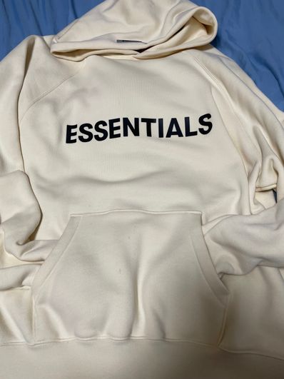 FEAR OF GOD ESSENTIALS 3D Silicon Applique Pullover Hoodie "Butter Cream"