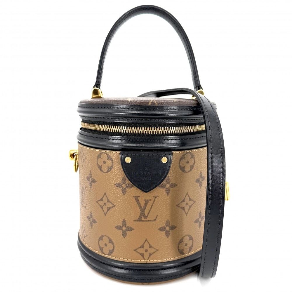 LOUIS VUITTON ルイヴィトン 2WAY カンヌ バニティバッグ ハンドバッグ 肩掛け 斜め掛け ショルダーバッグ M43986    ブラウン 茶 ブラック 黒 ゴールド金具 レディース【中古品】