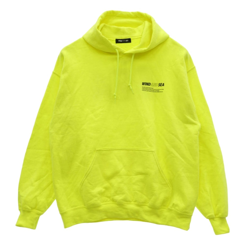 WIND AND SEA ウィンダンシー パーカー 19AW WDS-CS-179 ロゴ バックプリント プルオーバー パーカー フーディー ライトグリーン系 M【中古】