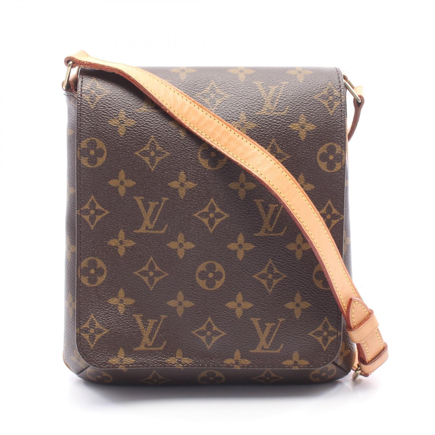 ルイ・ヴィトン LOUIS VUITTON ミュゼットサルサ ロングストラップ モノグラム ショルダーバッグ バッグ PVCコーティングキャンバス レザー レディース ブラウン系 M51387 【中古】