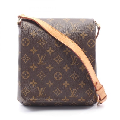 ルイ・ヴィトン LOUIS VUITTON ミュゼットサルサ ロングストラップ モノグラム ショルダーバッグ バッグ PVCコーティングキャンバス レザー レディース ブラウン系 M51387 【中古】