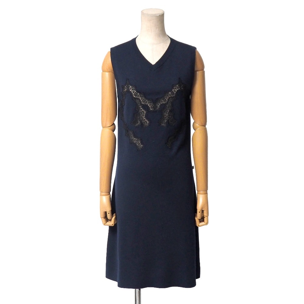 LOUIS VUITTON ルイ・ヴィトン ワンピース サイズM ノースリーブ ニットワンピース レース イタリア製 ブランド古着【中古】20260108/RA7172