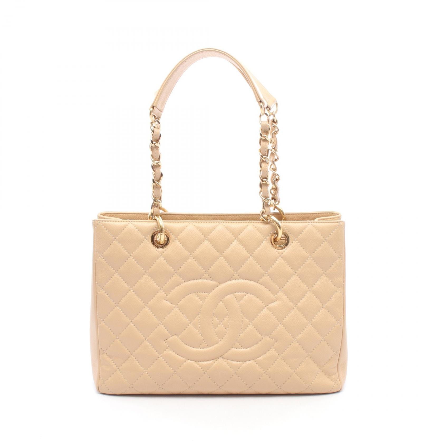シャネル CHANEL マトラッセ グランドショッピング GST トートバッグ バッグ キャビアスキン(グレインドカーフ) レディース ベージュ系 A50995 【中古】