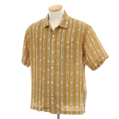 【中古】シュプリーム Supreme 2026年春夏 Old English Stripe Silk S/S Shirt シルク 半袖シャツ ゴールド系【サイズS】【メンズ】