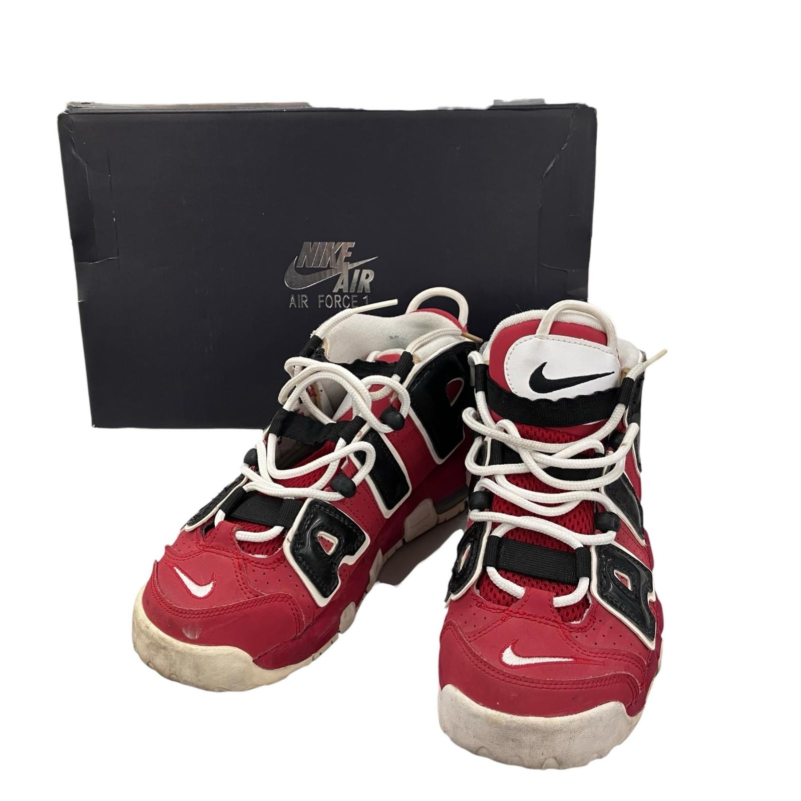 186000 現状品 NIKE ナイキ スニーカー モラアップテンポ 23.5cm レッド、ブラック エア 415082-600 レディース