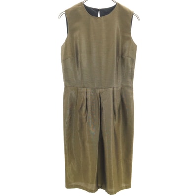 ZARA BASIC ザラベーシック ノースリーブ ワンピース M ゴールド系