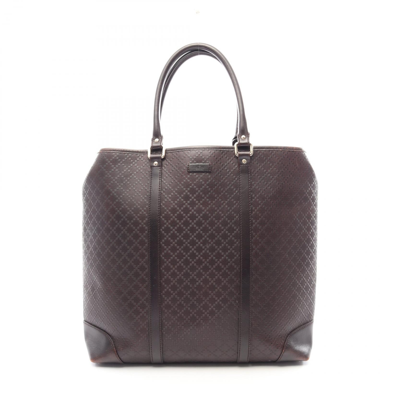 グッチ GUCCI ディアマンテ トートバッグ バッグ PVCコーティングキャンバス レザー レディース ブラウン系 223668 【中古】