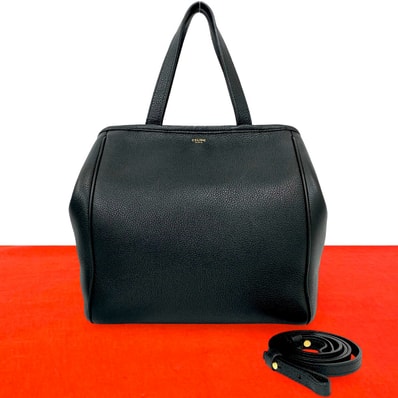 CELINE セリーヌ スモールフォールド カバ ロゴ レザー ショルダーバッグ ブラック
22793