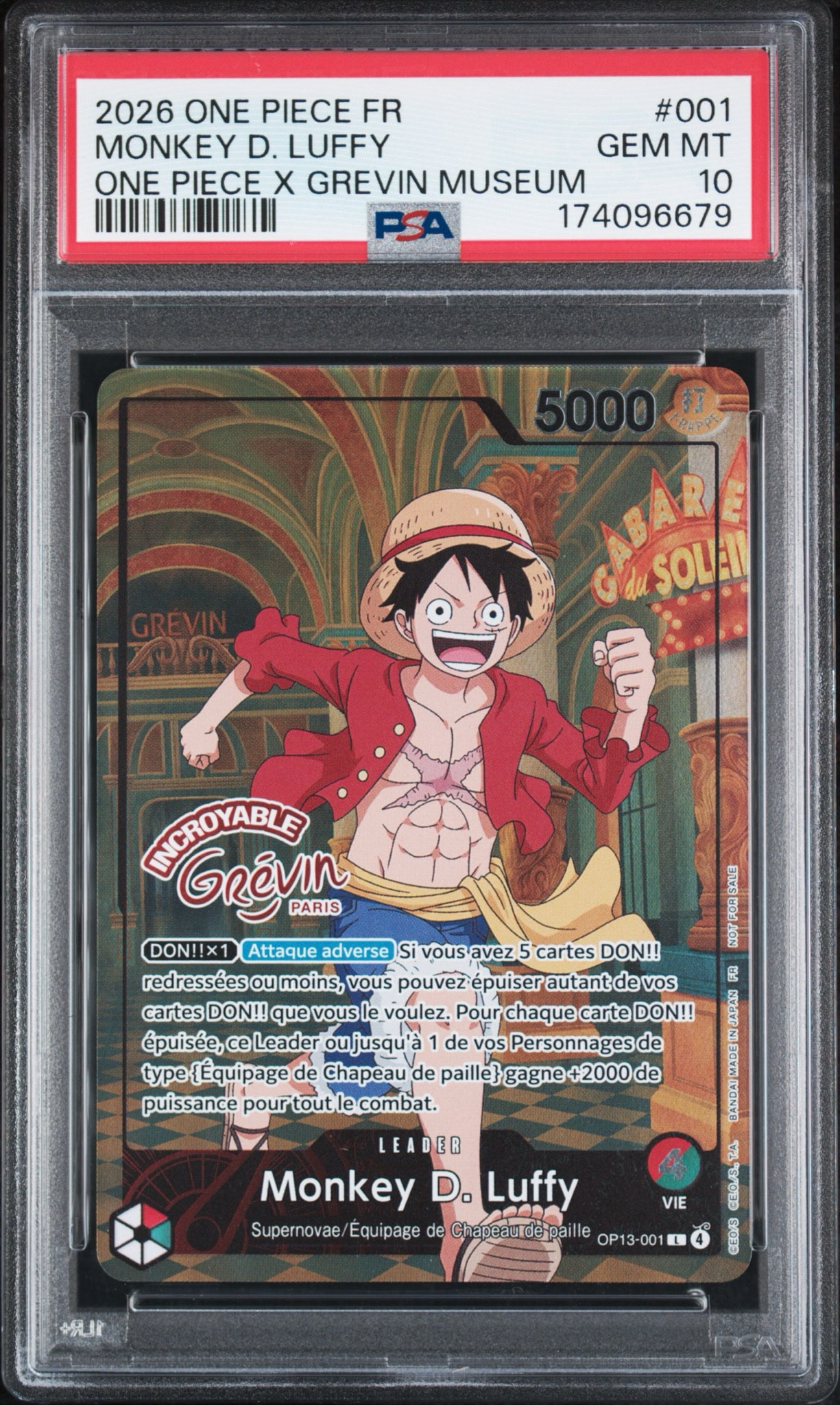 モンキー・D・ルフィ L [OP13-001]【フランス語版】(プロモーションカード「ONE PIECE × グレヴァン美術館」)