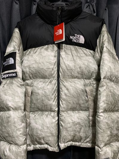 Supreme x The North Face Nuptse Jacket "White Paper Print"