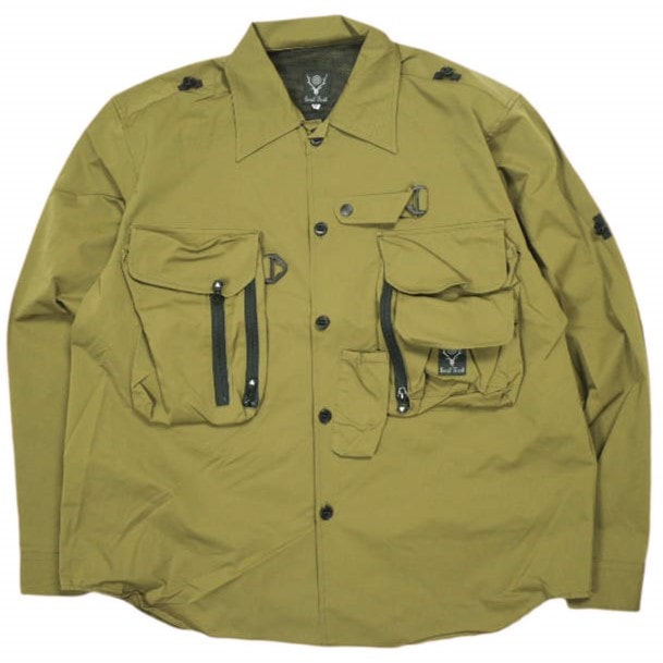 South2 West8 サウスツーウェストエイト S2W8 23SS 日本製 Tenkara Trout Shirt - Poly Stretch Twill テンカラトラウトシャツ ポリストレッチツイル MR712 M MOSS 長袖 トップス
