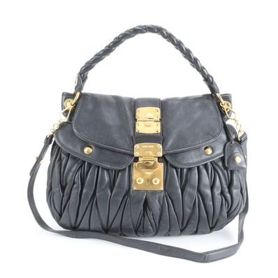 ミュウミュウ マテラッセショルダーバッグ レザー