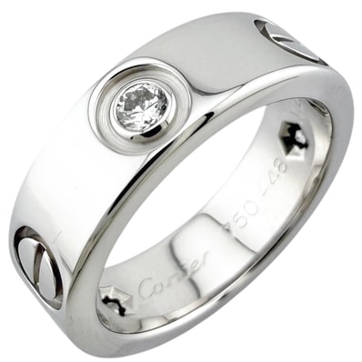 カルティエ ラブ リング 指輪 8号 18金 K18ホワイトゴールド ダイヤモンド レディース CARTIER 中古