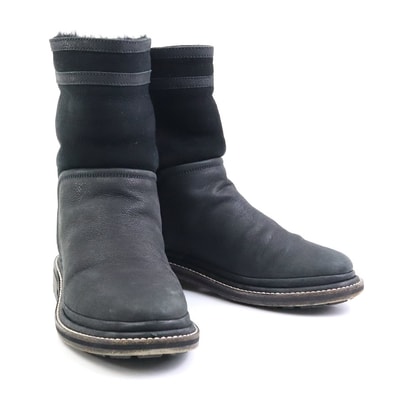 シャネル CHANEL ブーツ 8 ココマーク ムートン ブラック レディース IG30154【中古】 h30366i