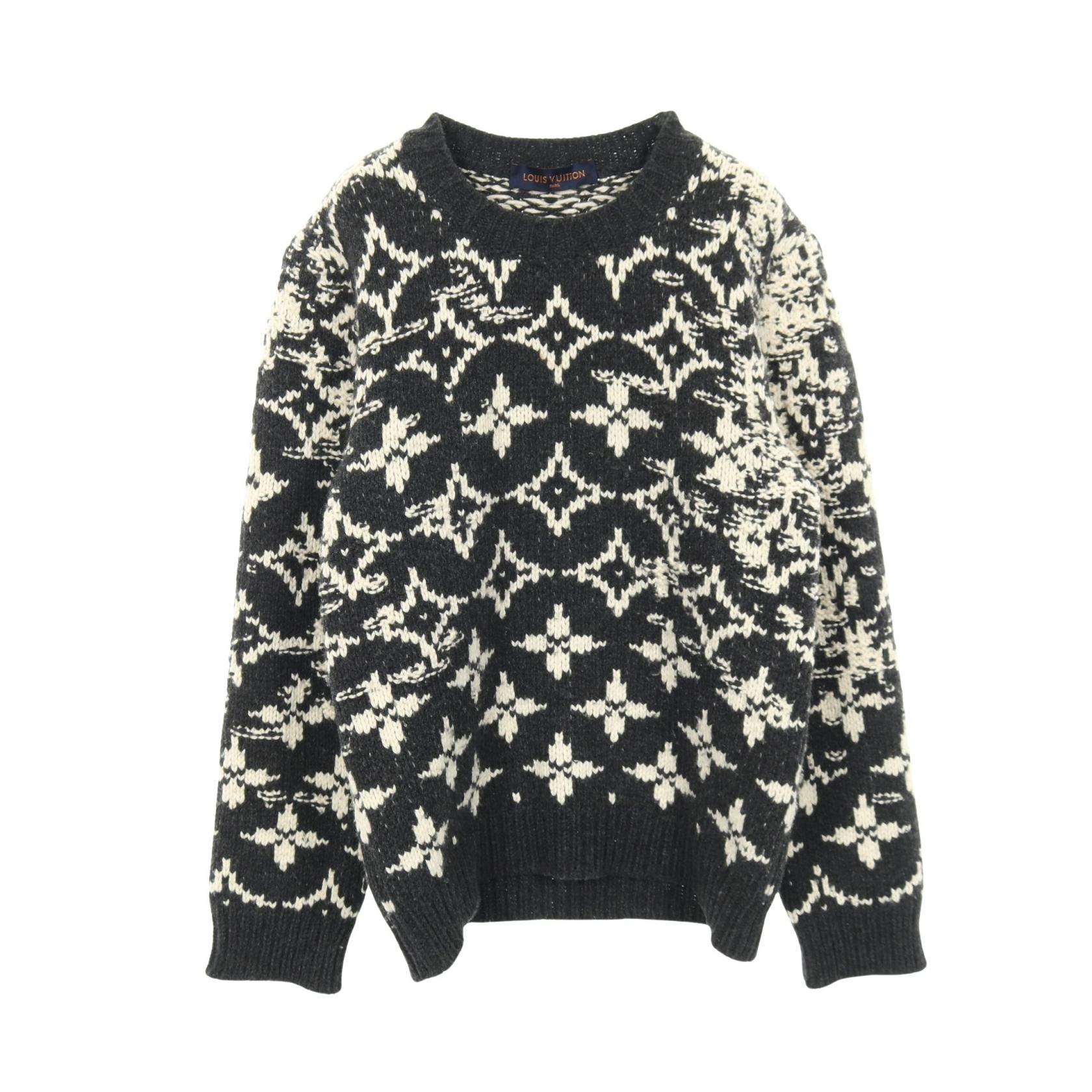 ルイ・ヴィトン LOUIS VUITTON ディストーテッドモノグラム ニット 衣料品 トップス ウール メンズ グレー系 / ホワイト系 RM202 TPA HJN85W 【中古】