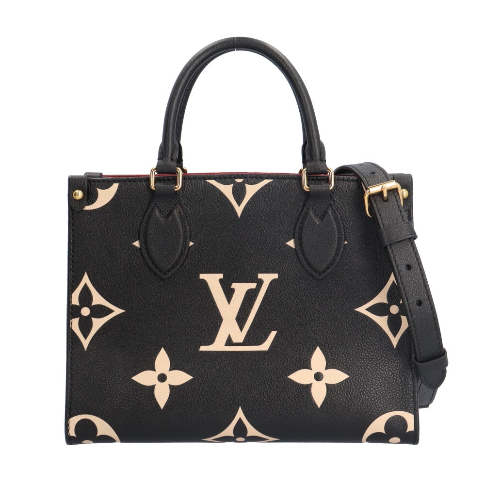 ルイヴィトン オンザゴーPM バイカラーモノグラムアンプラント ショルダーバッグ M45659 ブラック レディース LOUIS VUITTON  中古