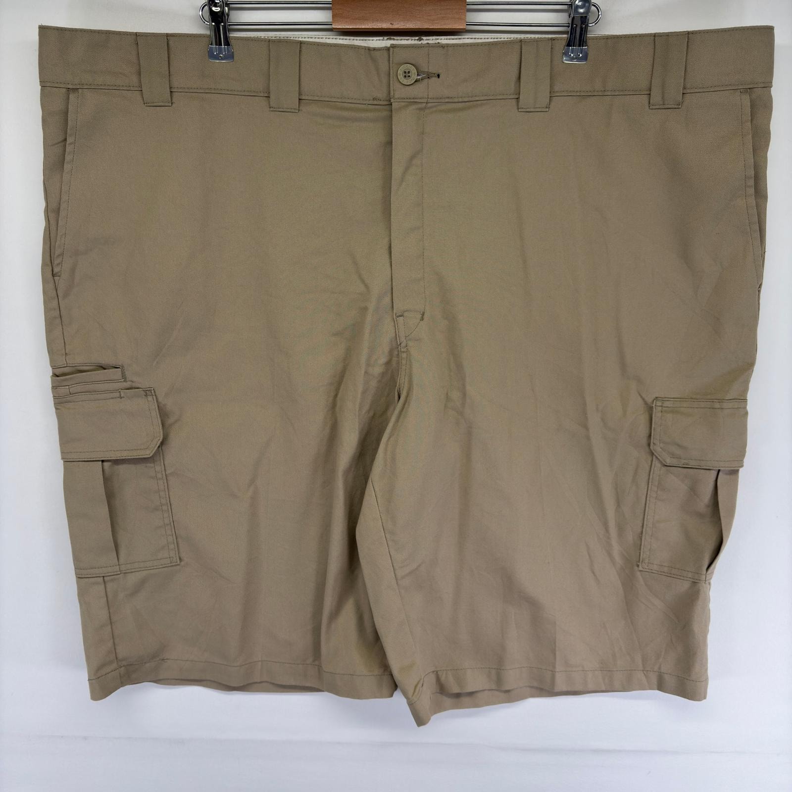 古着 ディッキーズ Dickies パンツ ワーク チノ カーゴ ワンポイントロゴ ハーフ ショート ジップ w50  ベージュ系 メンズ