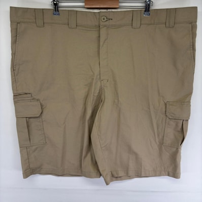 古着 ディッキーズ Dickies パンツ ワーク チノ カーゴ ワンポイントロゴ ハーフ ショート ジップ w50 ベージュ系 メンズ