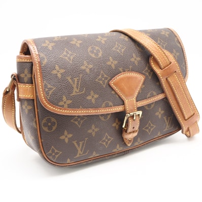 LOUIS VUITTON ルイ・ヴィトン モノグラム キャンバス ソローニュ M42250 ショルダーバッグ ブラウン コーティングキャンバス レザー レディース