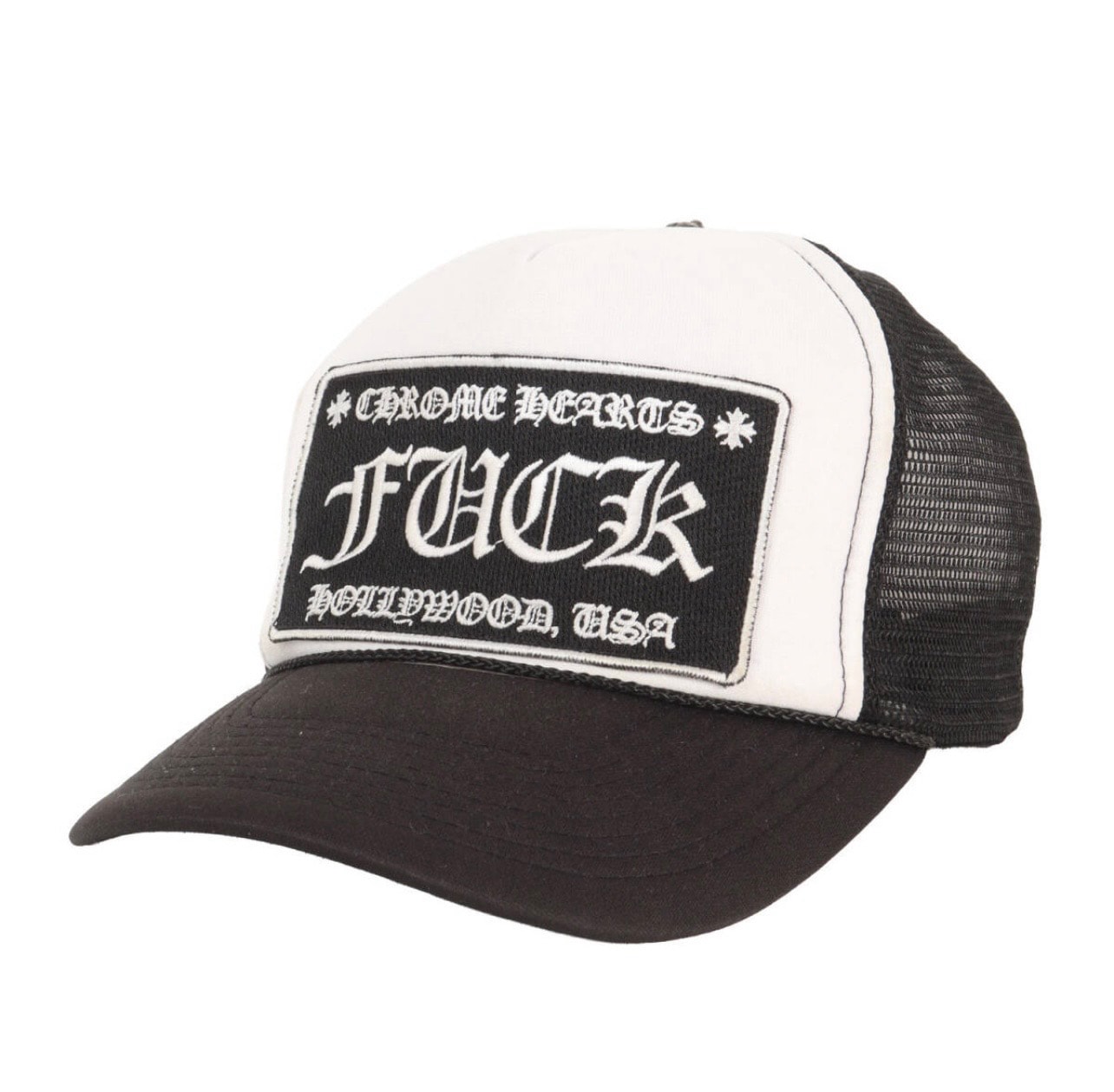 Chrome Hearts Tracker Cap Fuck "Black/White"